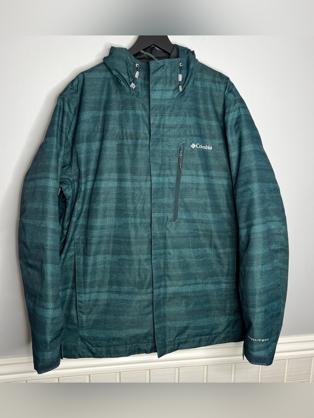 Columbia Whirlibird IV Interchange Jacket Mens XL Blue Forest Plaid Black 2in1